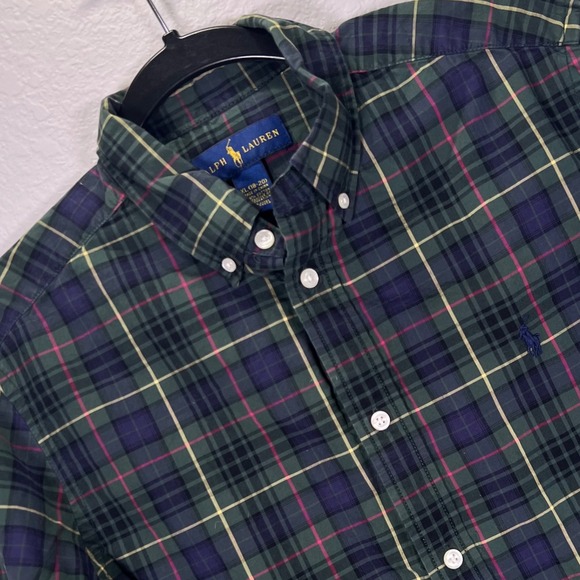 Ralph Lauren Plaid Button Down Shirt Long Sleeve Cotton Blend Kids XL 18/20 - Picture 1 of 6